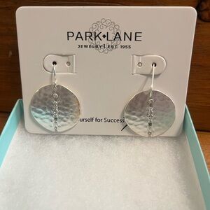 Park Lane Silver Textured Disc Earrings